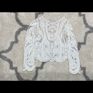 You Are Not Alone White Lace Top